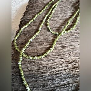 Extra Long Wrap Green Beaded Necklace